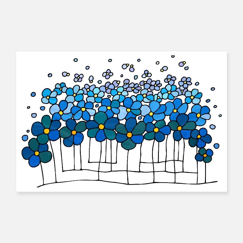 Blumen - Poster 30x20 cm - Weiß