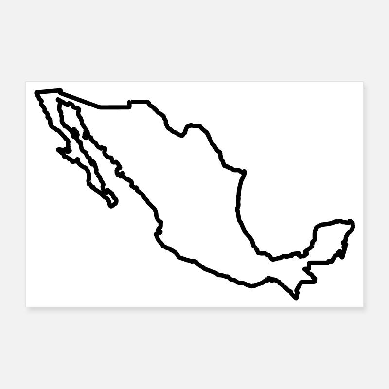 Mexiko Umriss Poster 30x20 cm