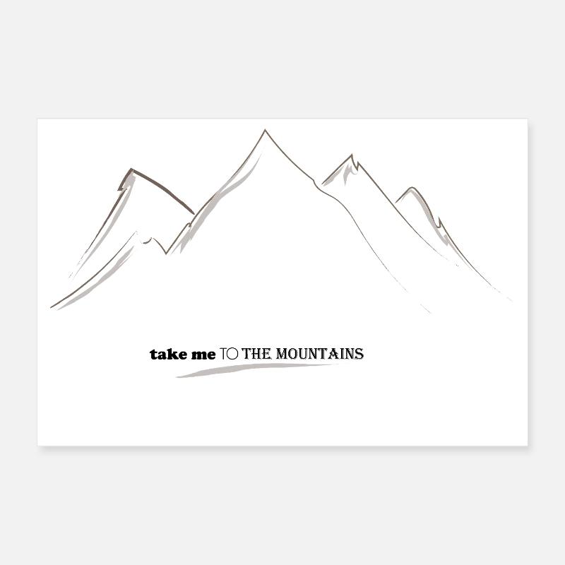 Silhouette der Linear Mountains Poster 30x20 cm