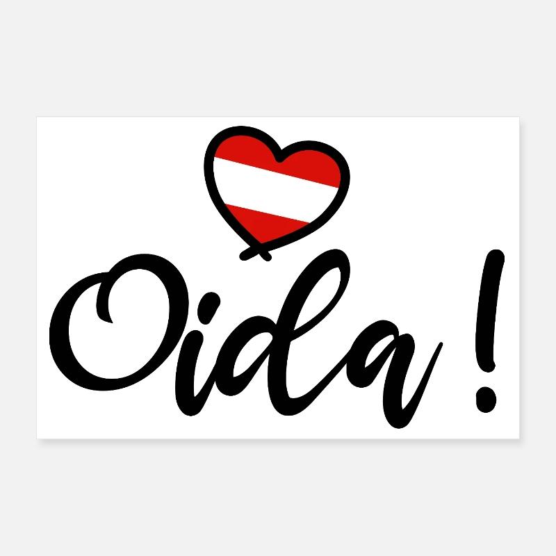 Oida ! Cœur d’Autriche J’adore le dialecte d’Autriche Poster 30 x 20 cm