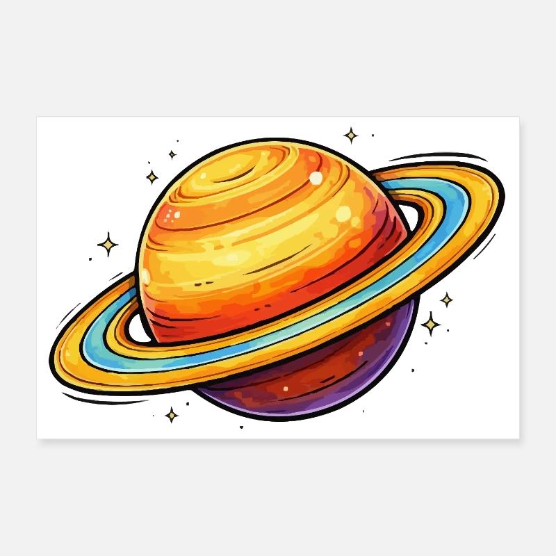 Saturn Planet Poster 30x20 cm