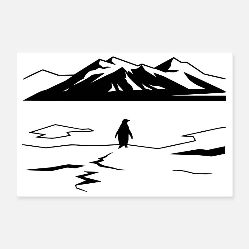 But Why Penguin Meme Minimalist Art Poster 12" x 8" (30x20 cm)