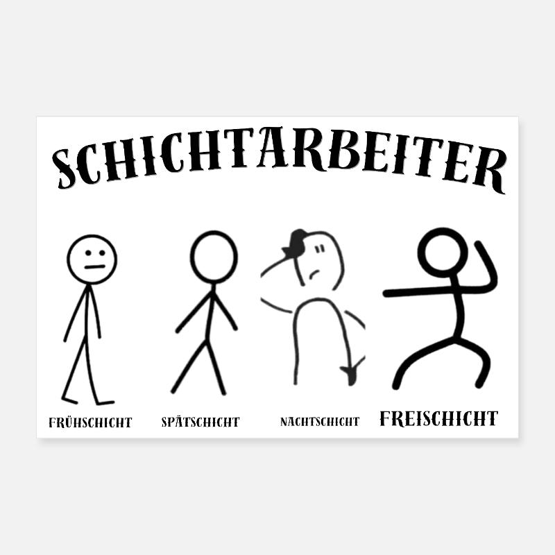 Schichtarbeiter Poster 30x20 cm