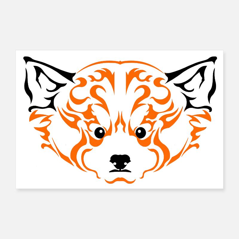 Panda1-roux - Poster 30 x 20 cm - blanc