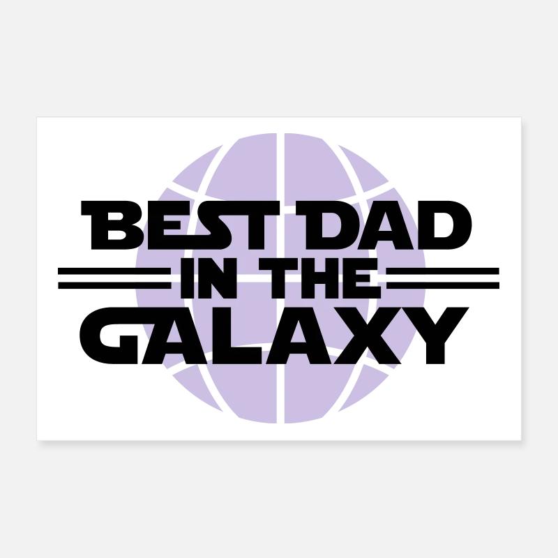 Best dad in the galaxy Poster 12" x 8" (30x20 cm)