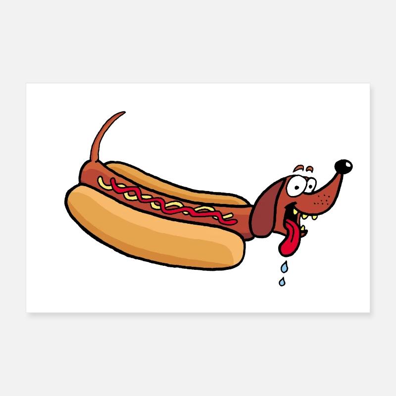 Heißer Hund - Poster 30x20 cm - Weiß