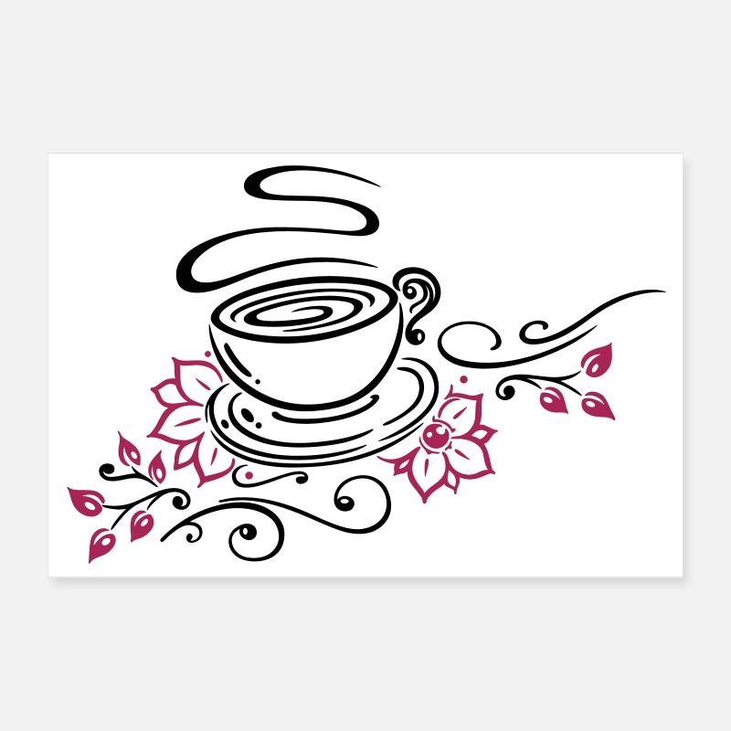 Tee, Teetasse, tea time, Kirschblüten Poster 30x20 cm