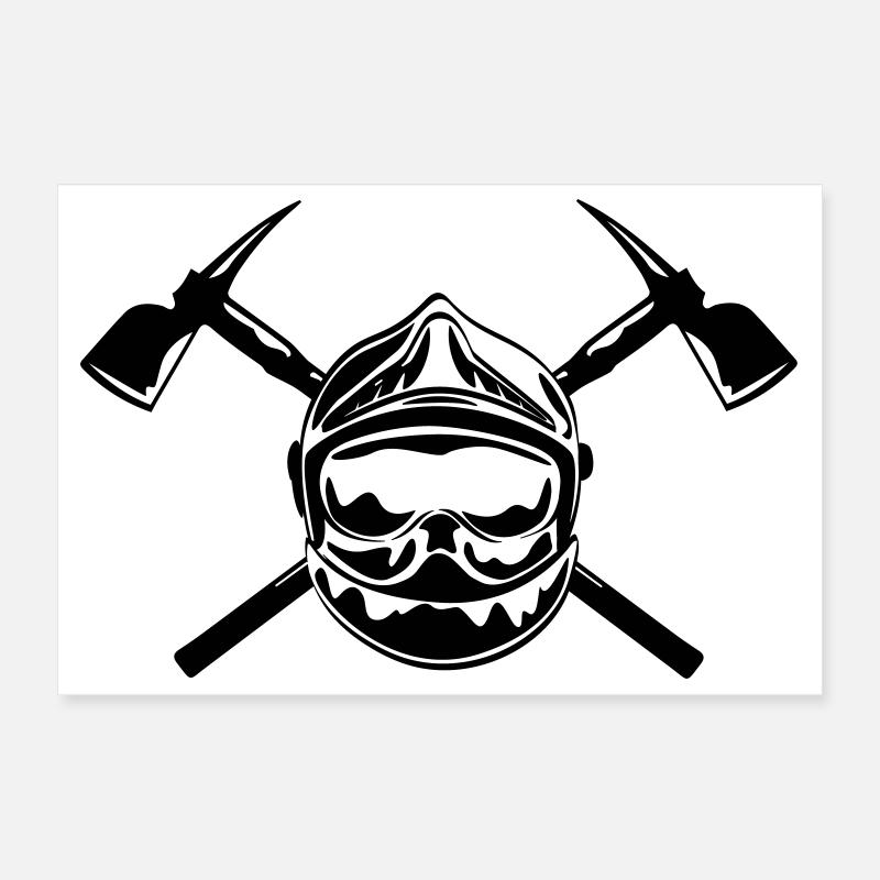 casque_pompier_2 haches Poster 30 x 20 cm