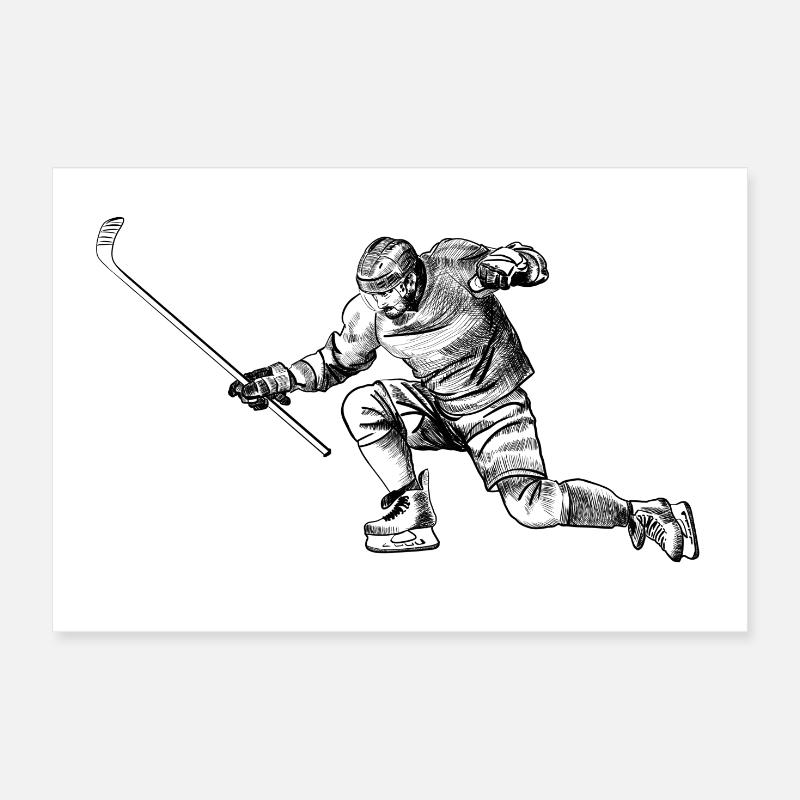 Eishockey - Poster 30x20 cm - Weiß