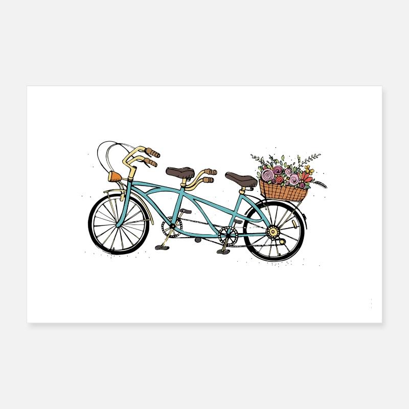 Tandem de fleurs Poster 30 x 20 cm