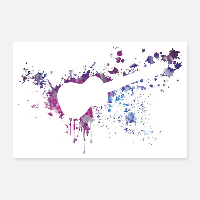 ukulele splash - Poster 30x20 cm - Weiß