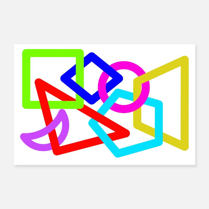 Formes néon entrelacées Poster 30 x 20 cm