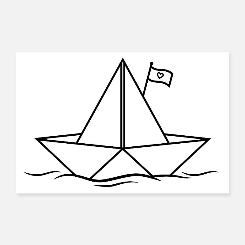 Papierboot Papierschiff Poster 30x20 cm