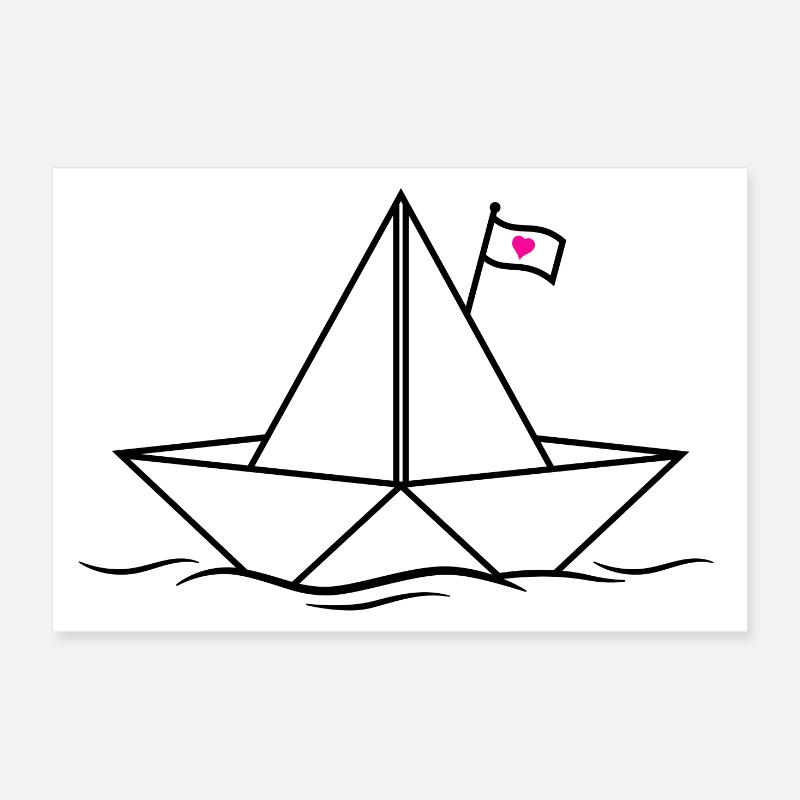 Papierschiff Papierboot  Poster 30x20 cm