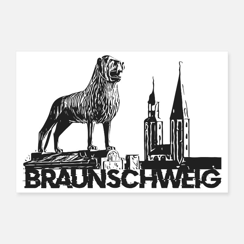 Braunschweig Löwe Poster 30x20 cm