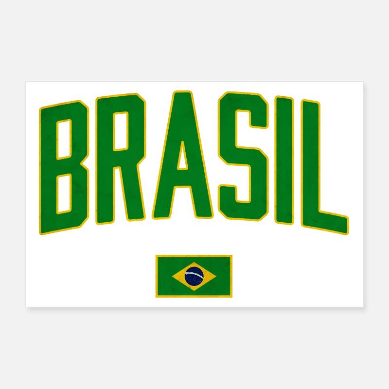 Conception du Brésil avec drapeau national Poster 30 x 20 cm