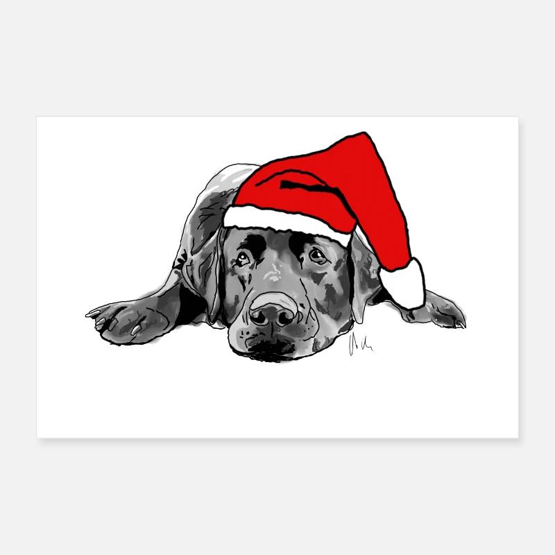 Labrador Weihnachten - Poster 30x20 cm - Weiß