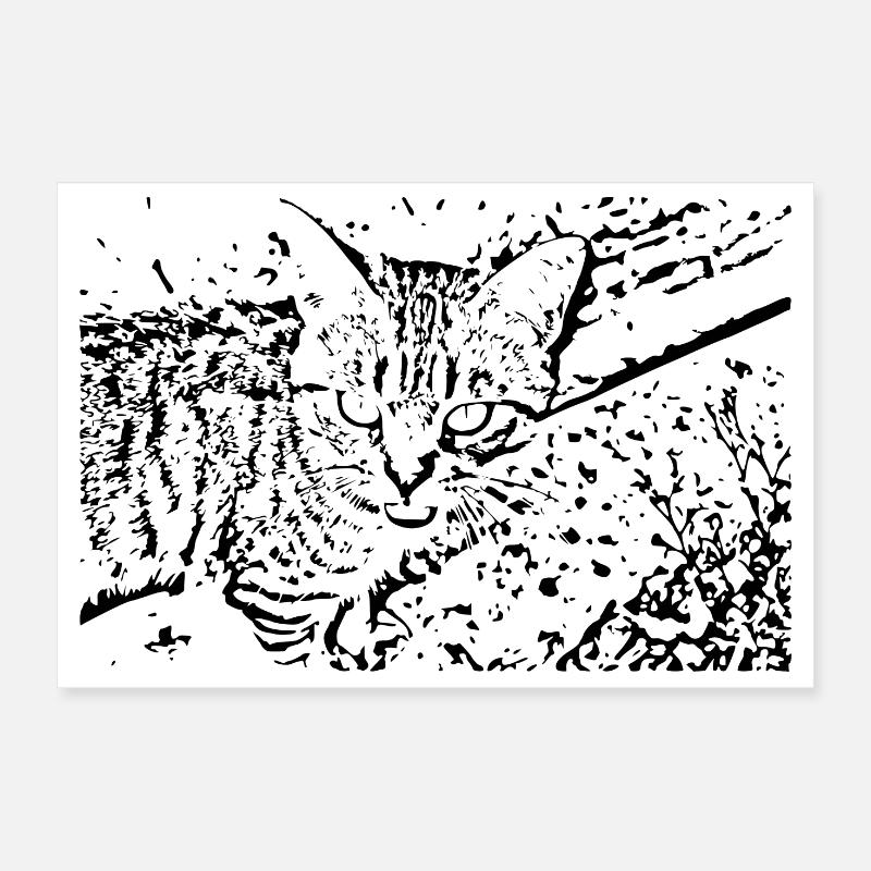 chat chaton noir mignon Poster 30 x 20 cm