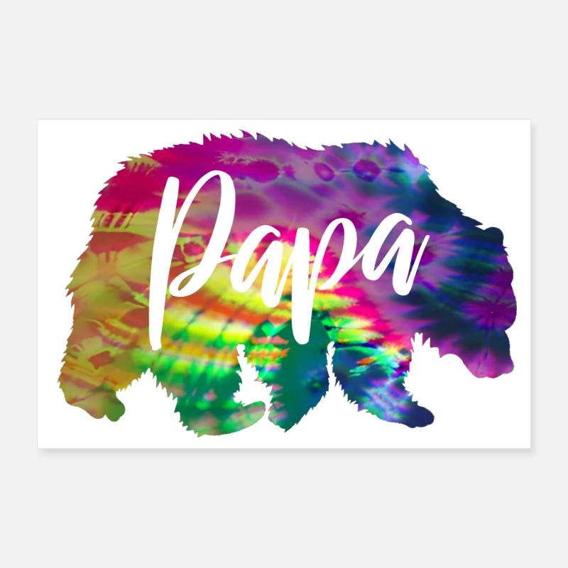 Bär Papa Batik Tie Dye Poster 30x20 cm