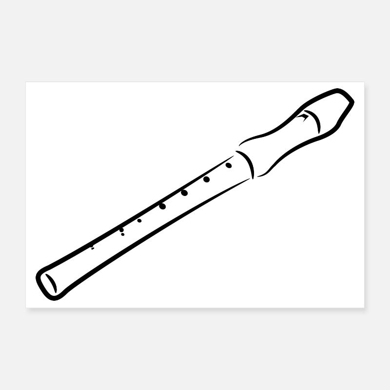 Flute Drawing Poster 12" x 8" (30x20 cm)