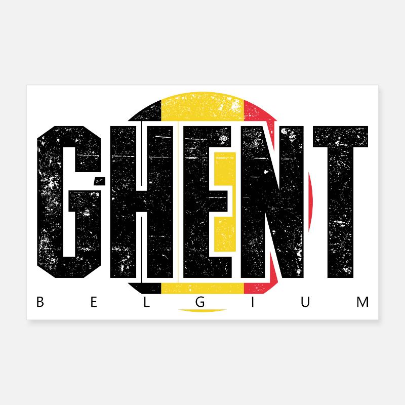 Distressed E Emblem in Gelb-Rot Poster 30x20 cm