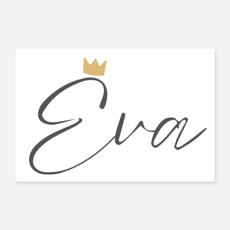 Prinzessin Eva Crown Hemd – Name mit Buchstabe E Poster 30x20 cm