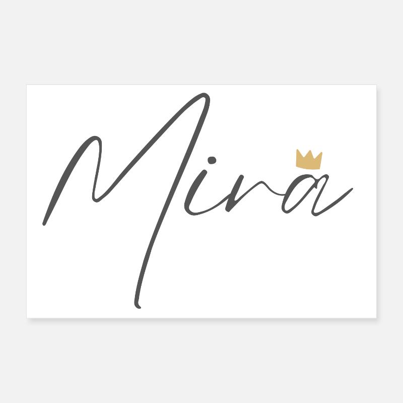 Chemise Princesse Mira – Nom avec la lettre M Poster 30 x 20 cm