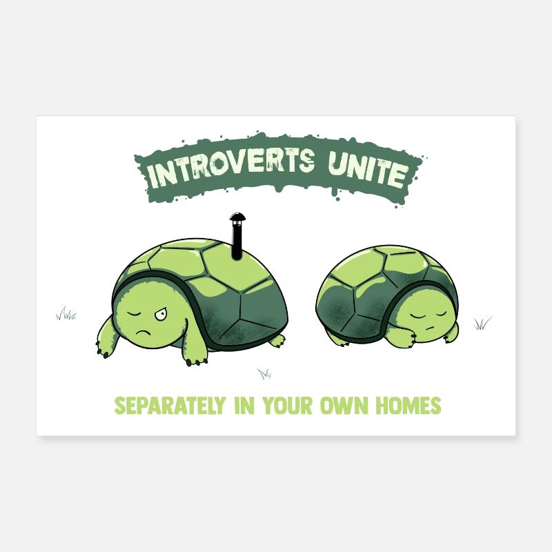 Les introvertis unissent les tortues Poster 30 x 20 cm