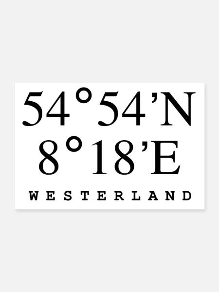 Westerland - Poster 30x20 cm - Weiß - Vorne