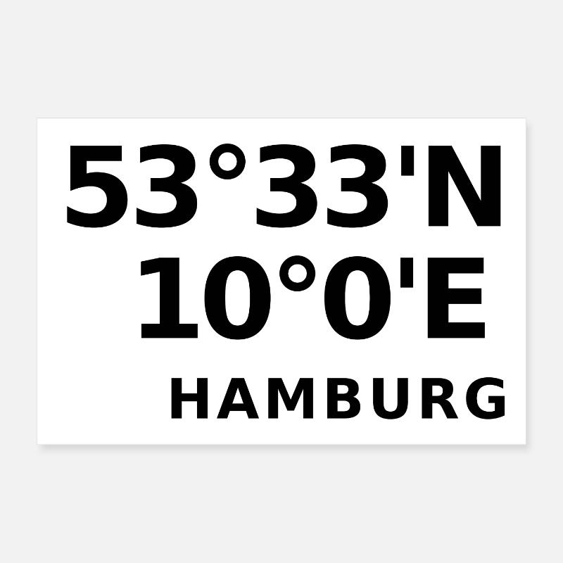 Hambourg - Poster 30 x 20 cm - blanc