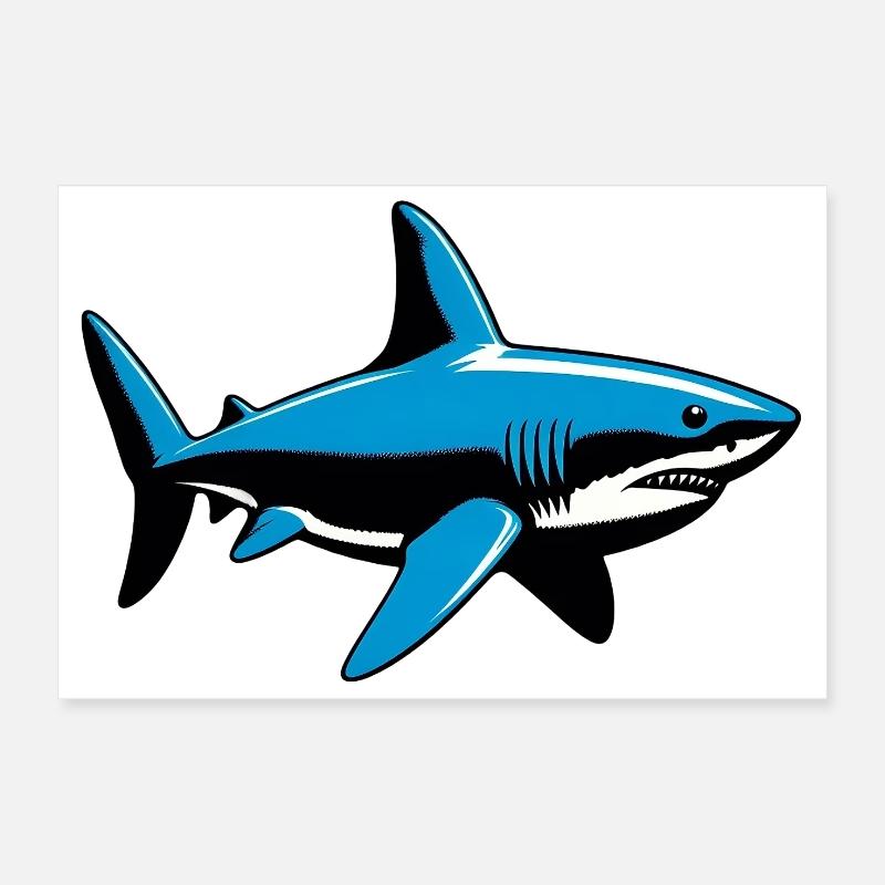 Hai - Poster 30x20 cm - Weiß