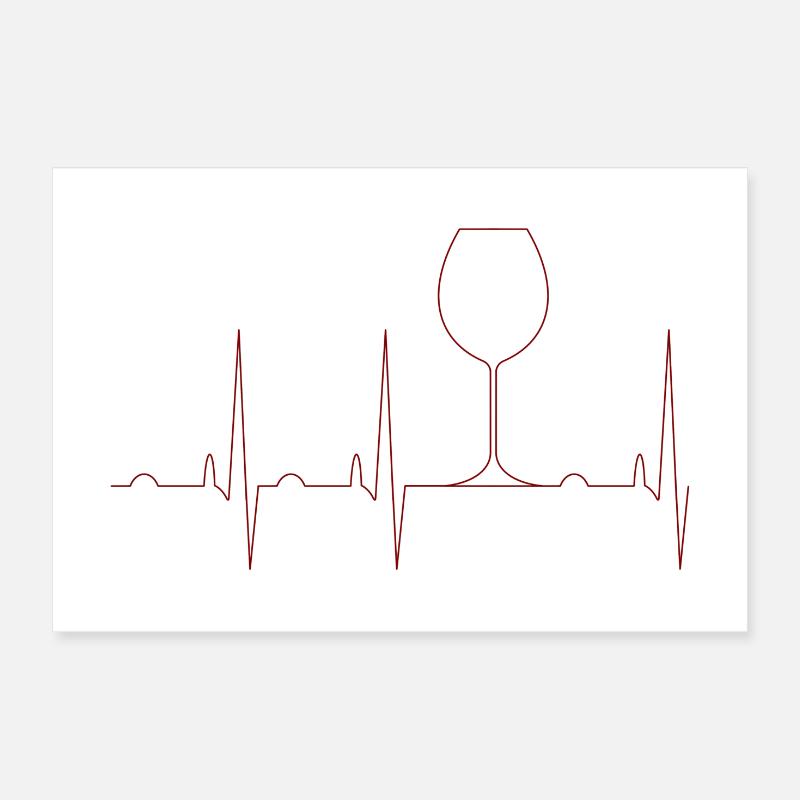 Verre à vin Heartbeat Poster 30 x 20 cm
