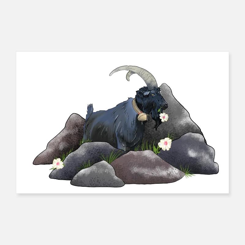 Capricorne - Poster 30 x 20 cm - blanc