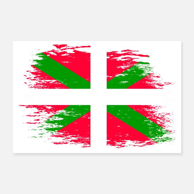 Basque flag used Poster 12" x 8" (30x20 cm)