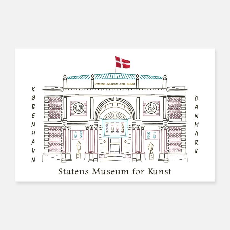 Copenhague, Musée d’art SMK, Dessin Danemark Poster 30 x 20 cm