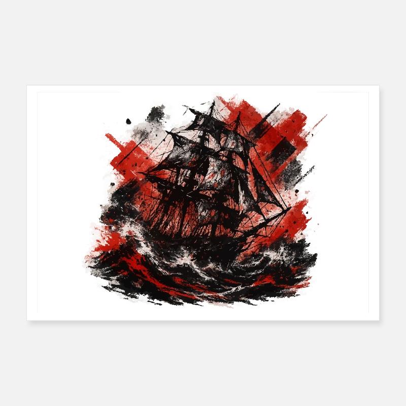 Ship - Poster 30x20 cm - Weiß