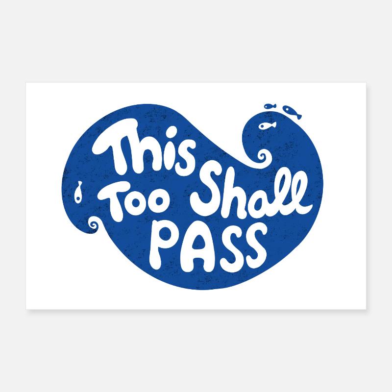 This Too Shall Pass Wave Poster 12" x 8" (30x20 cm)