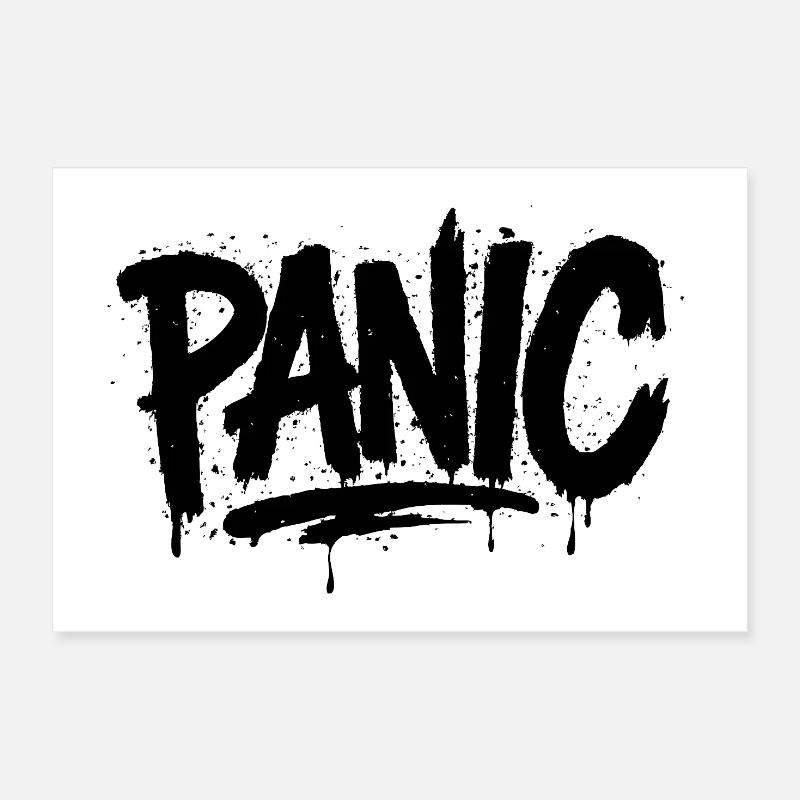 Expressive Graffiti „Panic“ Schriftart Poster 30x20 cm