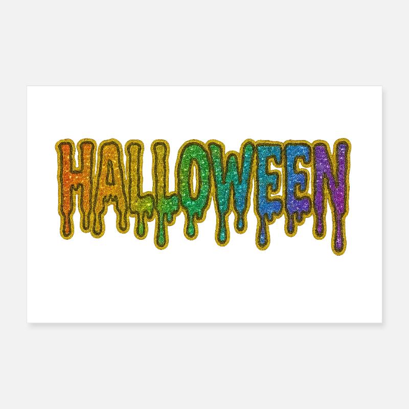 Rainbow Drop Halloween Font Poster 12" x 8" (30x20 cm)