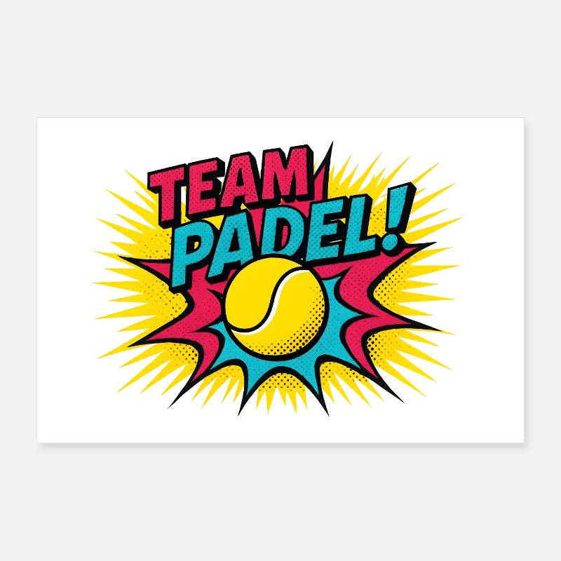 Padel Pop Art Explosion Team Poster 12" x 8" (30x20 cm)