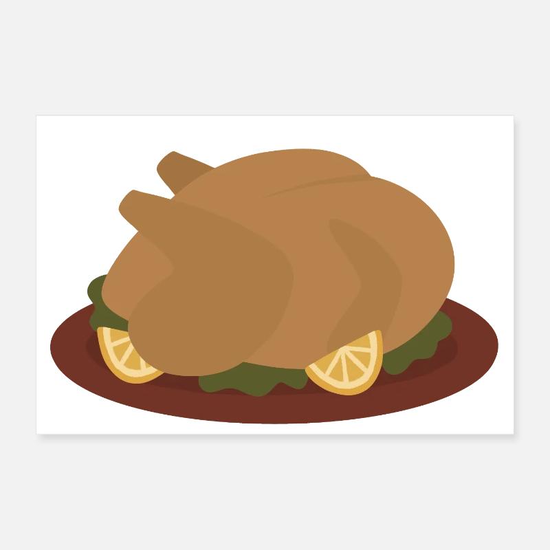 Dinde rôtie avec garnitures de citron Poster 30 x 20 cm