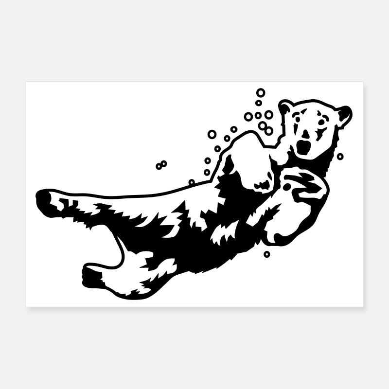 ours blanc Poster 30 x 20 cm
