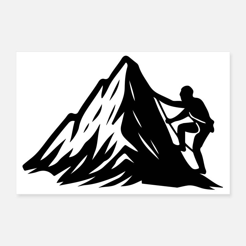Bergsteiger Symbol Berge Poster 30x20 cm