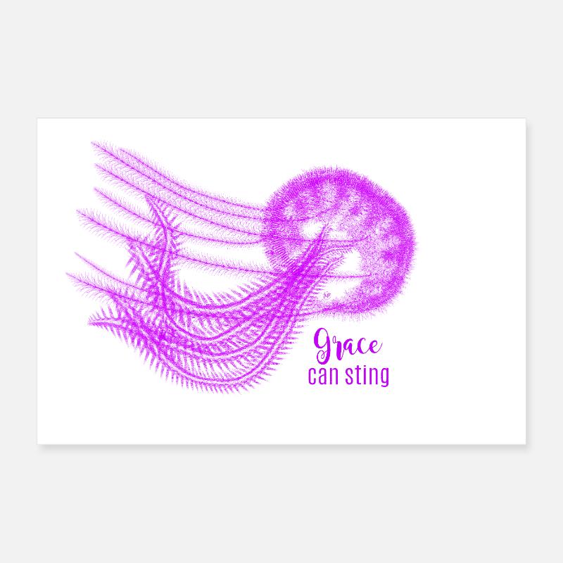 Grace Can Steing Quallenkunst - Poster 30x20 cm - Weiß
