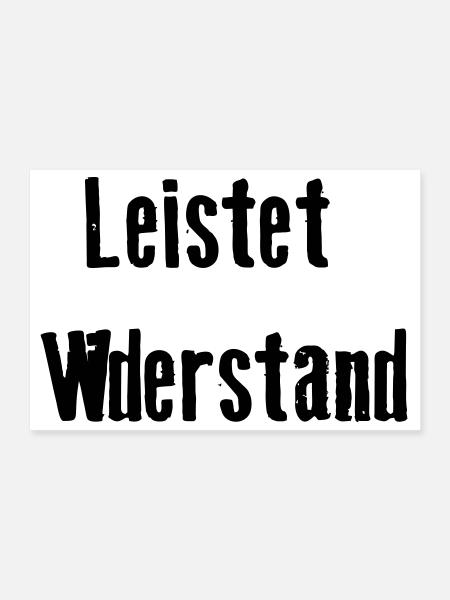 Leistet_wiederstand  - Poster 30x20 cm - Weiß - Vorne