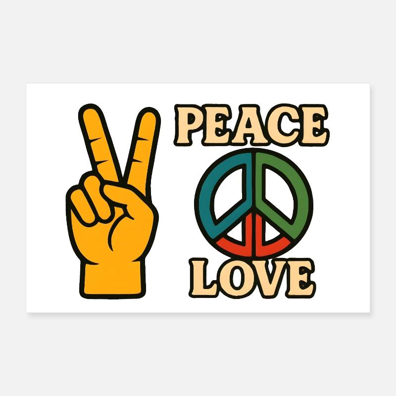 Peace and Love Icon Friedens-Tee Poster 30x20 cm