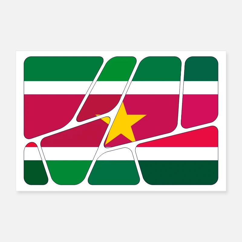 Drapeau du Suriname Poster 30 x 20 cm