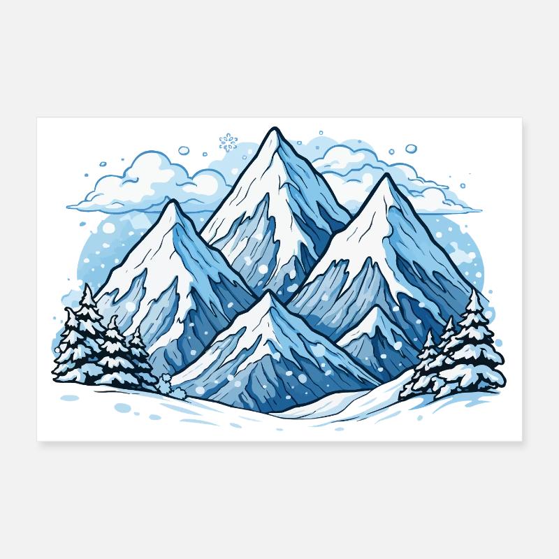Berge Mountains Poster 30x20 cm
