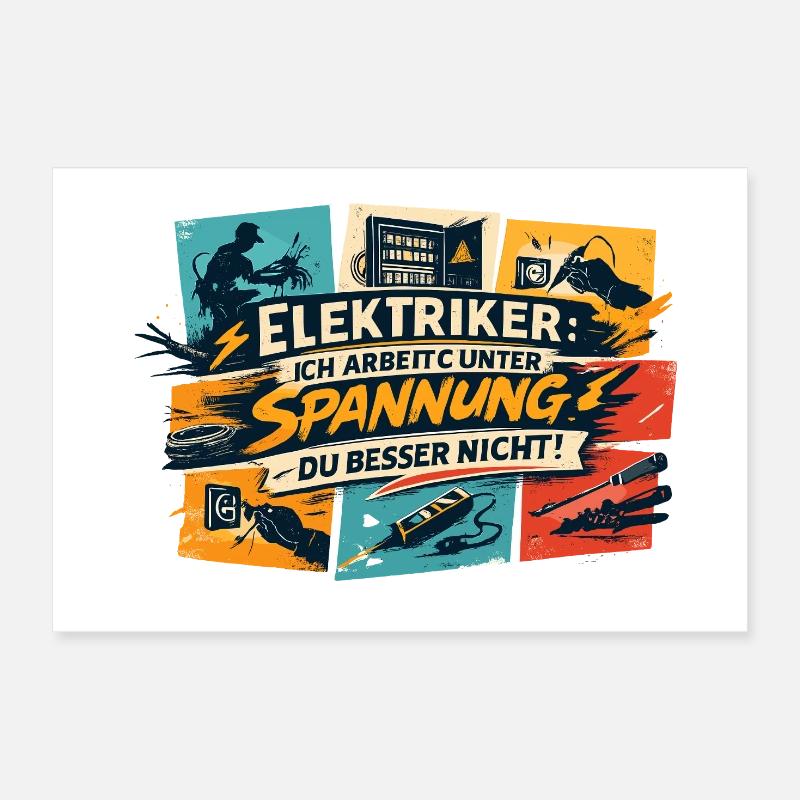 Under Voltage Electrician Saying Poster 12" x 8" (30x20 cm)