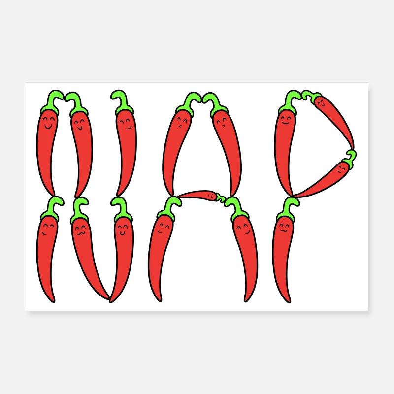 Chilli peppers Nap Poster 12" x 8" (30x20 cm)